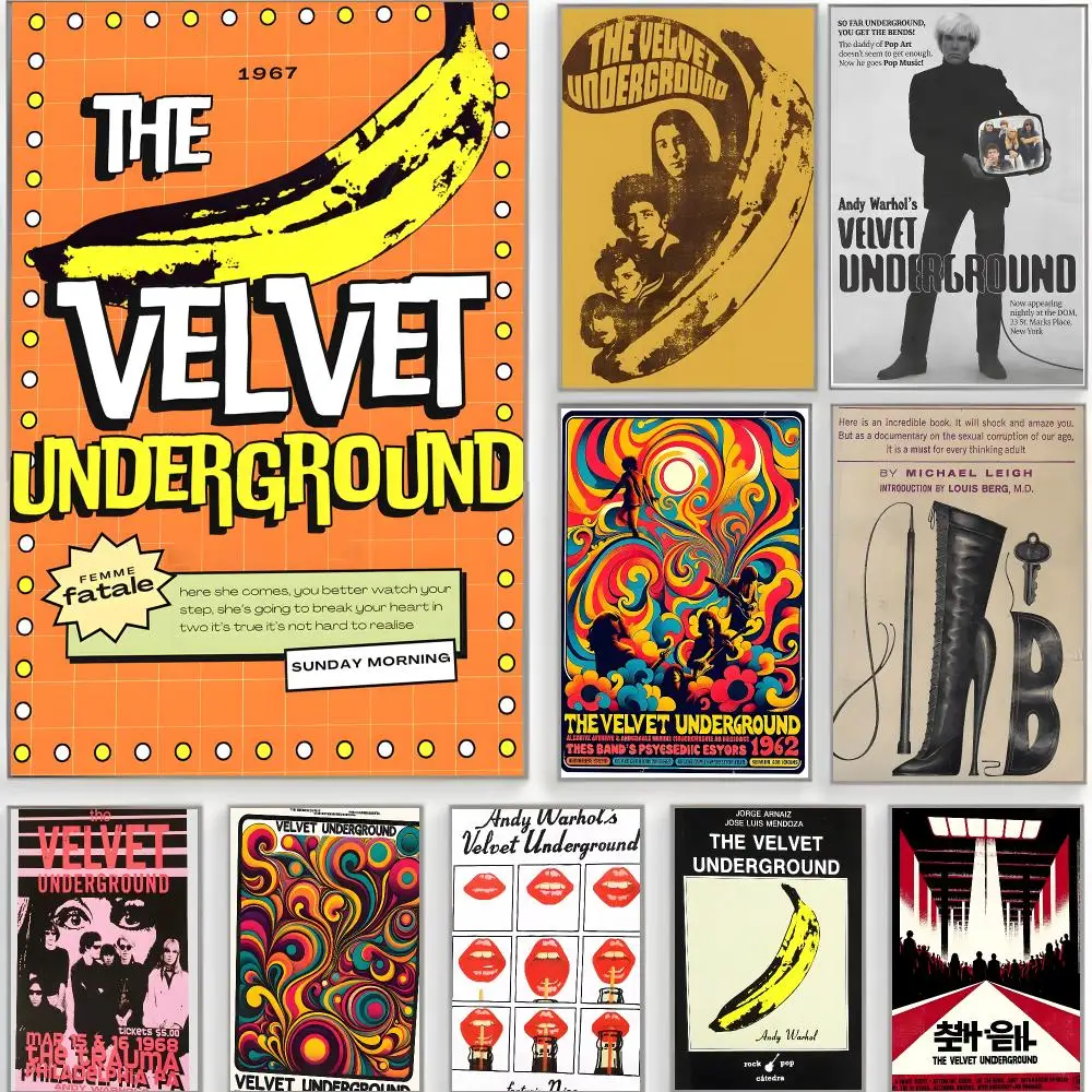 Vintage Art T-The Velvet Underground Poster Classic Wall Art  Home Decor  Peel and Stick Unframed