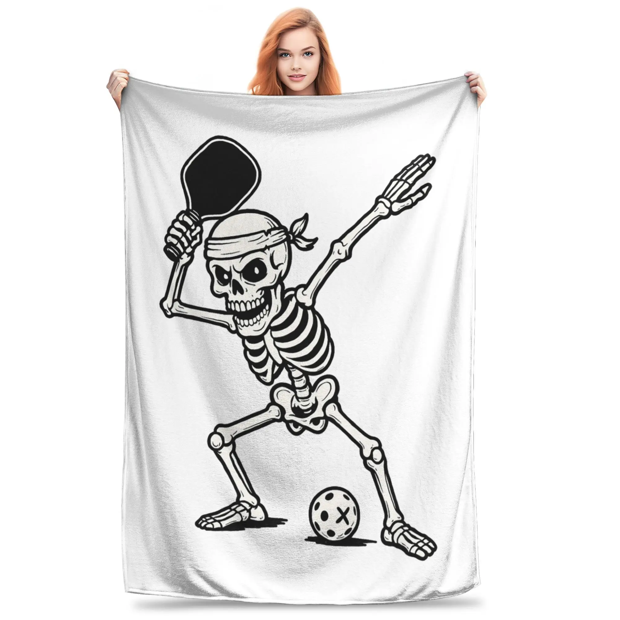 

Готические одеяла со скелетом и пиклболом, теплое флисовое одеяло для дивана для дома, спальни, уличные пледы, покрывало, одеяло