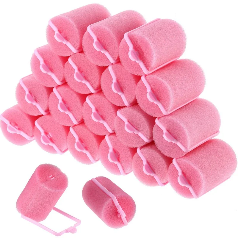 18 Pieces Sponge Hair Rollers Large Soft Foam Hair Styling Curlers Large Size Hairdressing Curlers for Women and Kids