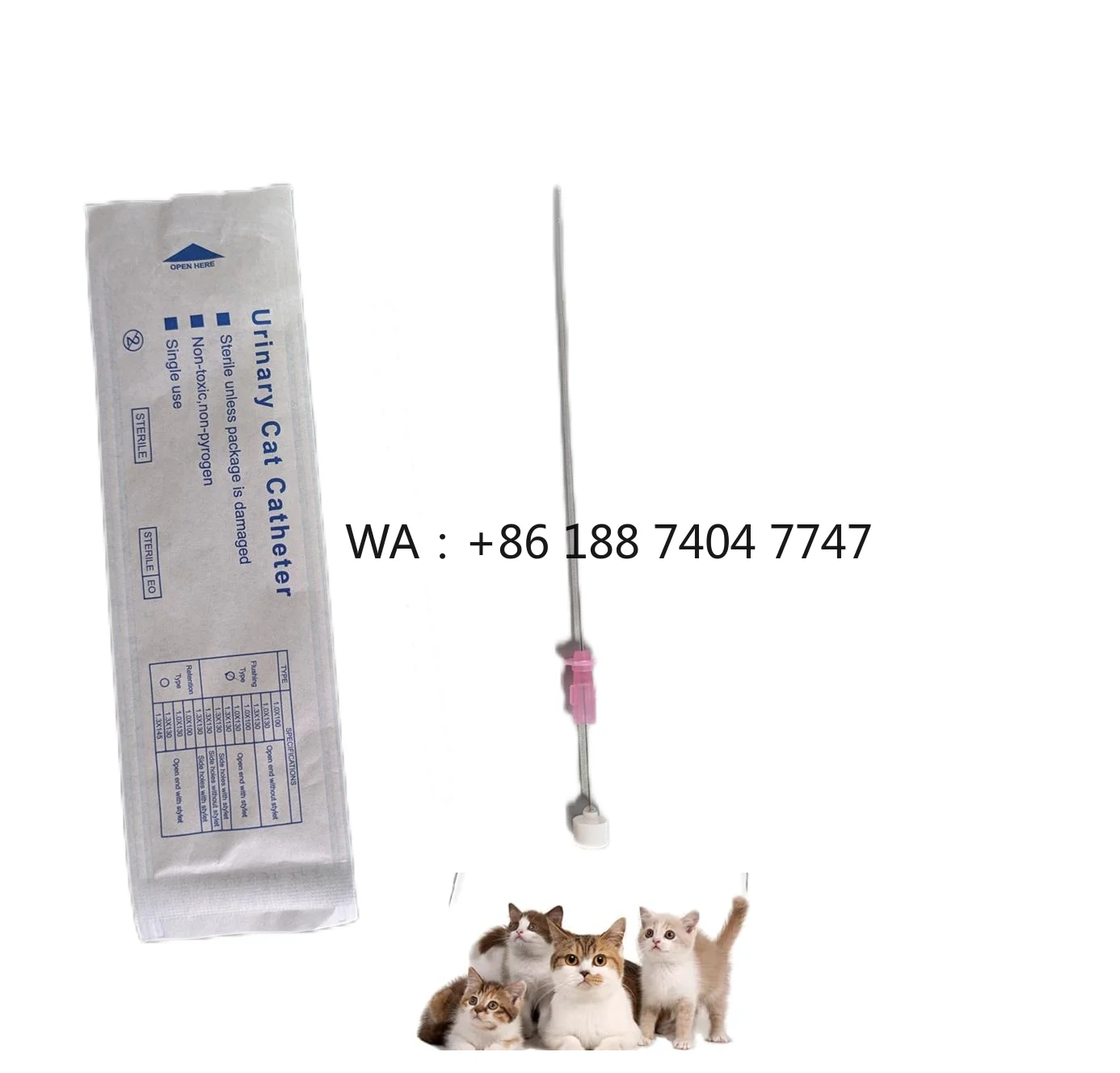 bandelettes-de-test-veterinaires-catheter-urinaire-pour-chat-et-stylet-tailles-25fr-3fr-4fr