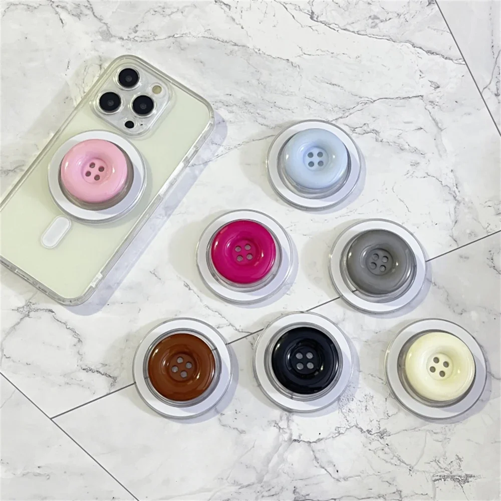 Magnetic Holder Korea Cute 3D Macaron Botton Stand Grip Tok for IPhone 16 15 14 Samsung Detachable Coloful  Bracket for Magsafe