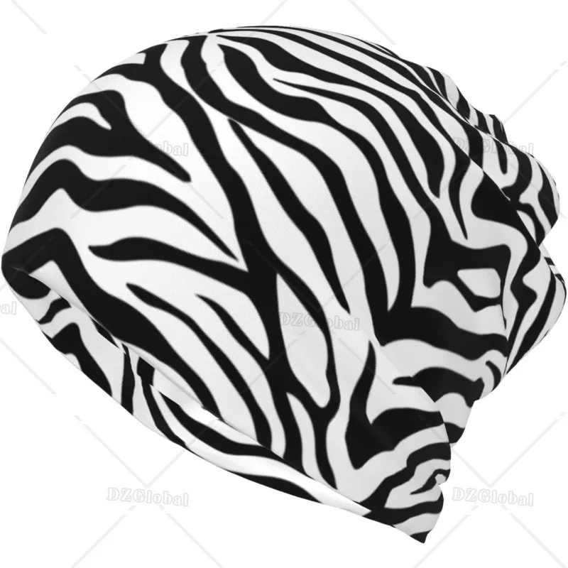 Zebra Skin Colorful Pattern Beanie Hat Baggy Slouchy Chemo Beanies Cap Stretch Scarf Head Wrap Hip Hop Hats for Men Women