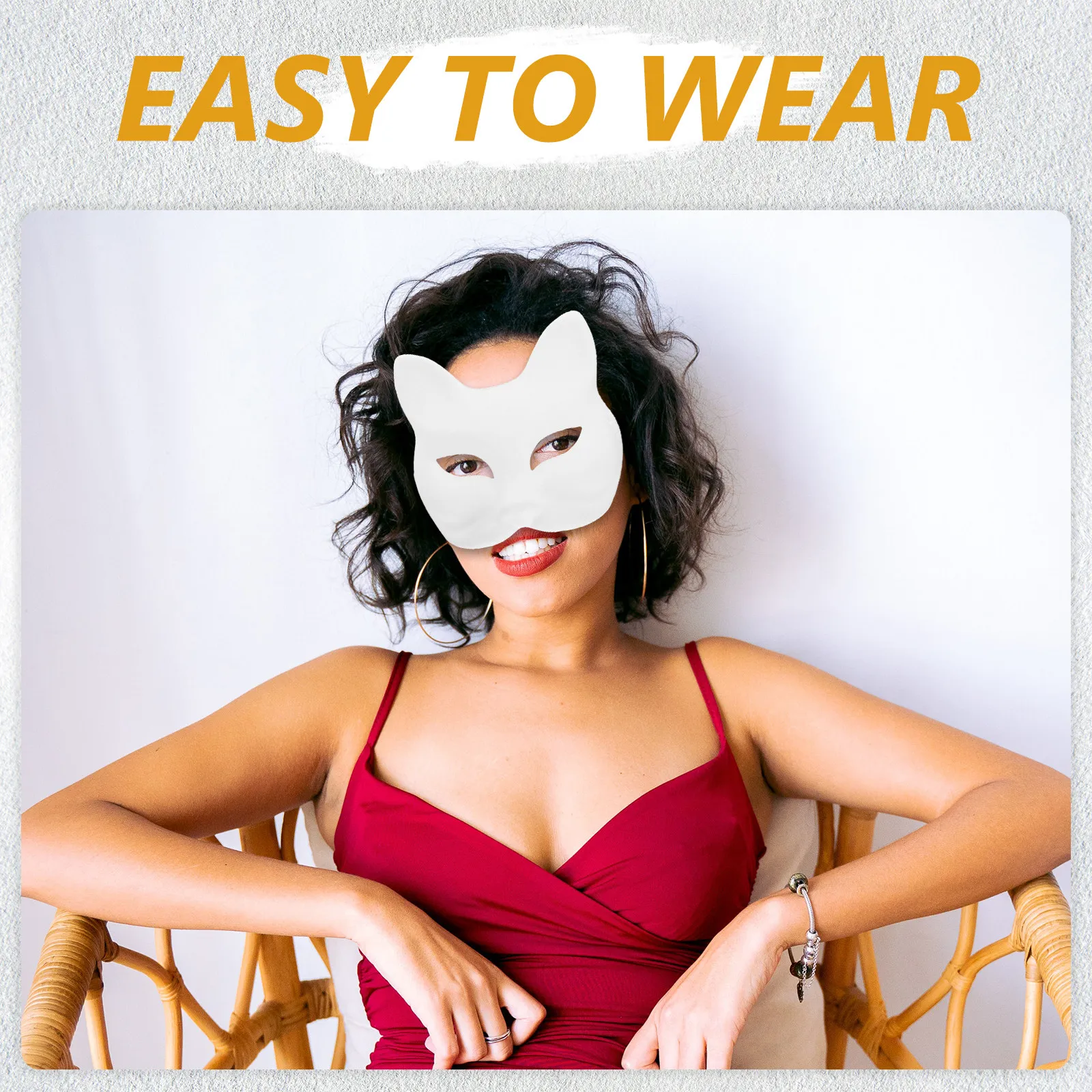 Blank Fox Masks 3 Pack DIY Unpainted Paper Face Masks for Halloween Masquerade Party Crafts Costume Decor