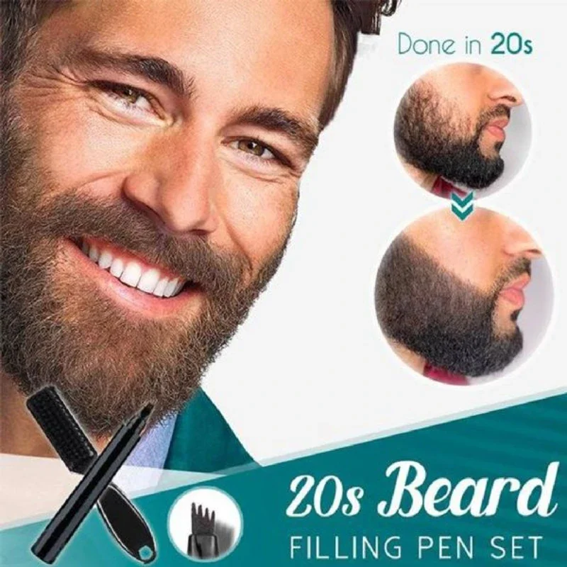 Waterproof Beard Pen Men Whisker Pencil Filler Pencil Brush Moustache Coloring Coverage Enhancer Beard Repair Shape Filling Tool