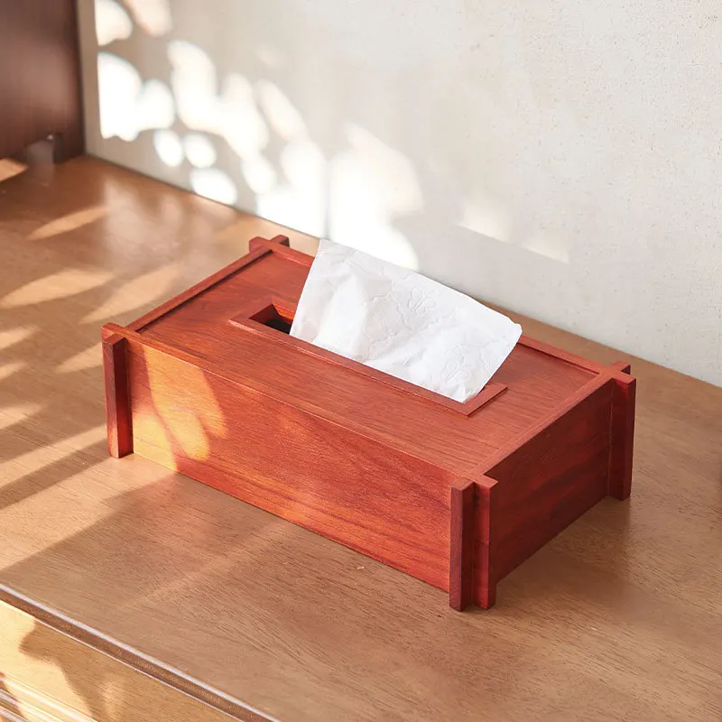 New Solid Wood Tissue Box, High-end Living Room, Light Luxury, High-end Feel, Creative Desktop Mahogany Paper Box