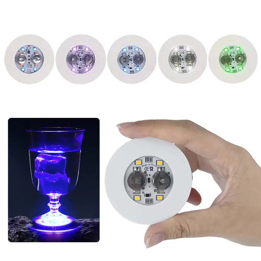 

Colorful LED Coaster with 3 Light Modes Self-Adhesive Portable Drink Coaster for Beer Coffee Bar Ambience Lights Fun Home Bar Ac