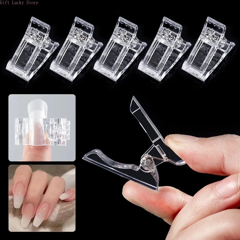 

Acrylic Nail Clip Transparent Gel Building Tips Clips Finger Nail Polish Extension UV Clamps Manicure Art Builder Tool