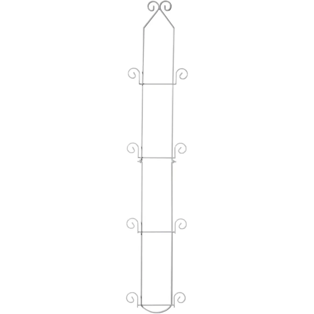 Vertical Wall Plate Rack 4-Tier Black Display Stand - Durable Metal for Kitchen Decor & Artwork