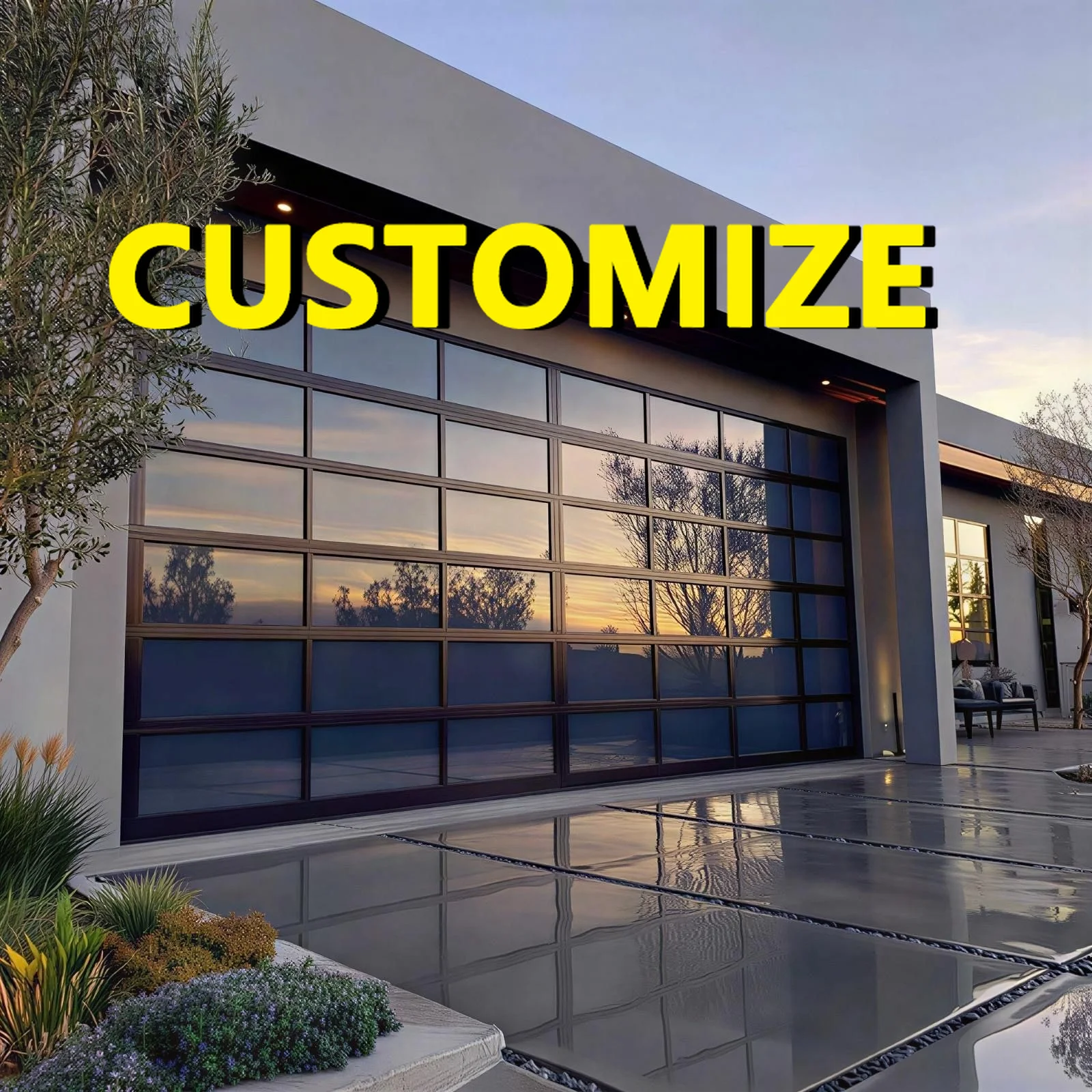 Any Size Custom Retrofit Replacement Aluminum Garage Door Fit Existing Opening Remote Auto Lift Old House Renovation Entry Door