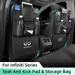 All in One Car Seatback Storage Bag For Infiniti FX35 Q50 G37 Q30 ESQ QX50 QX60 QX70 Car Organizer with Cup Holder Anti Kick Pad