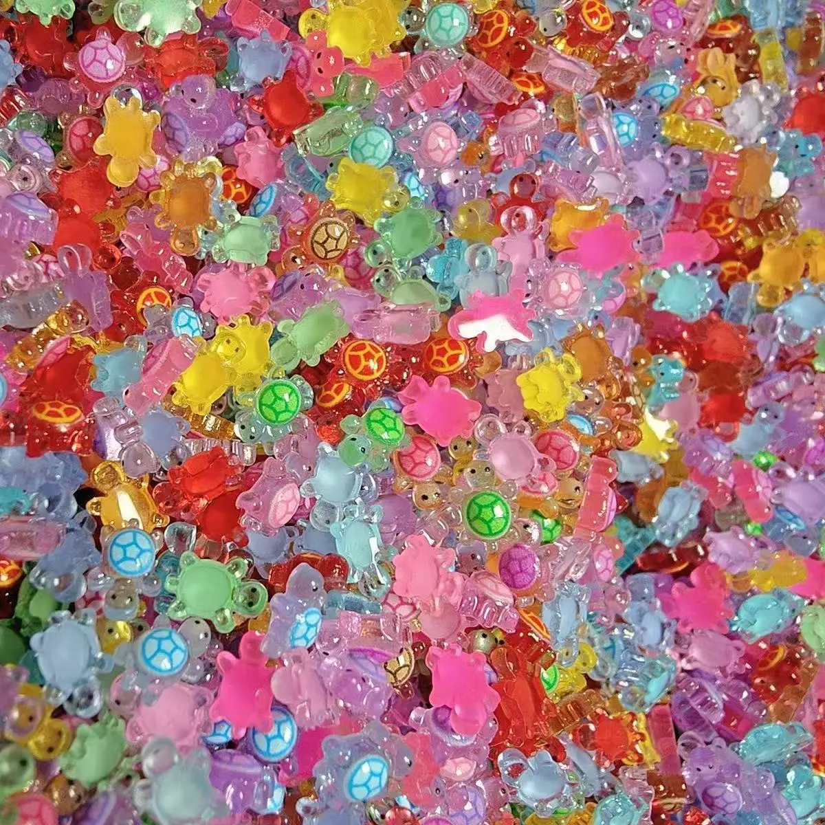 50 stks Kleurrijke Mini Schildpadden Nagel Charmes Kawaii Accessoires 3D Plaksteen Hars Nail Art Decoraties Supply DIY Leuke Nail Art Onderdelen