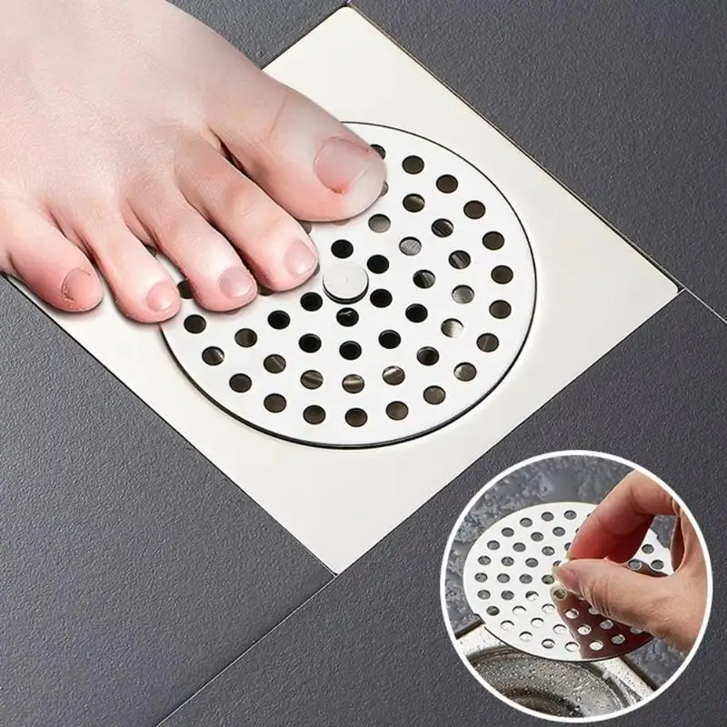 New 304 Stainless Steel Floor Drain Cover Anti Clog Rust Proof Perfect For Bathroom Kitchen Laundry Room Use
