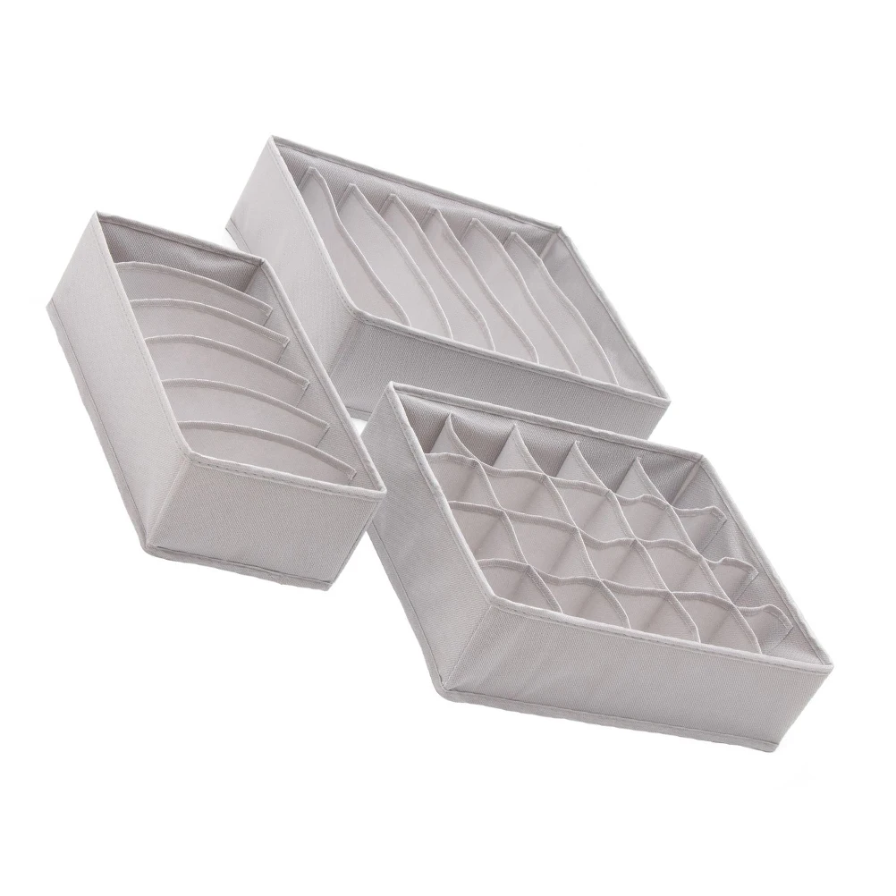 

Drawer Style Underwear Organizer Box Multi-Grid Storage Case For Socks Bras Ties Scarves Non-Woven Lightweight Portable