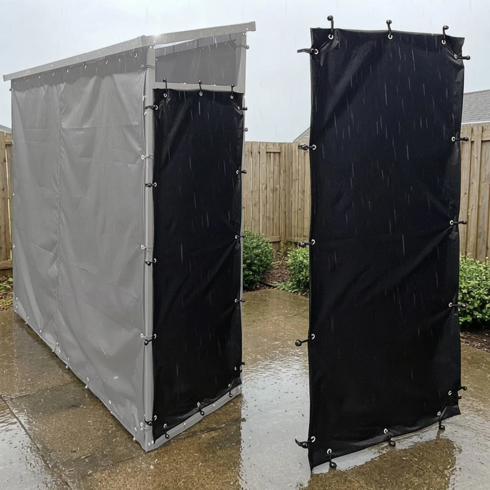 2 Pieces Curtain with Eyelets Heavy-Duty Firewood Rack Cover with Zippers Log Rack Cover with Storage Bag Windproof Breathable