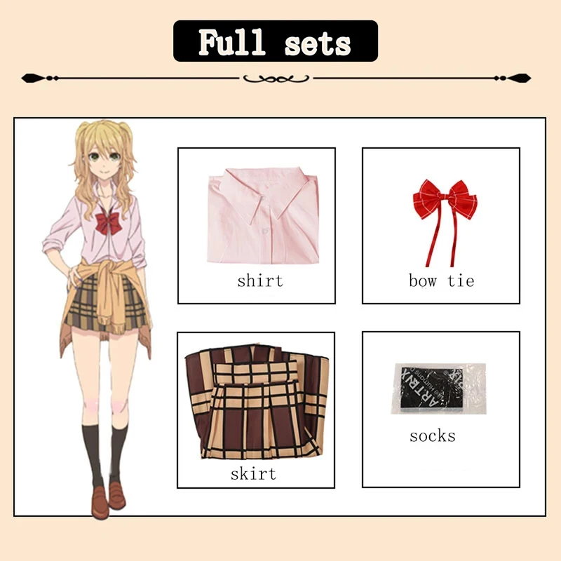

3.a;6\m/Anime Citrus Yuzu Aihara Mei Cosplay Costume Wig School Uniform Skirt Halloween Costumes for Women Girls Adultg;8'l/7,