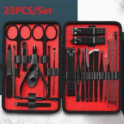 Super Complete 23 Pieces Manicure Set Nail Kit Art Tools Toenail Pedicure Care Ingrown Trimmer Clipper Professional Set