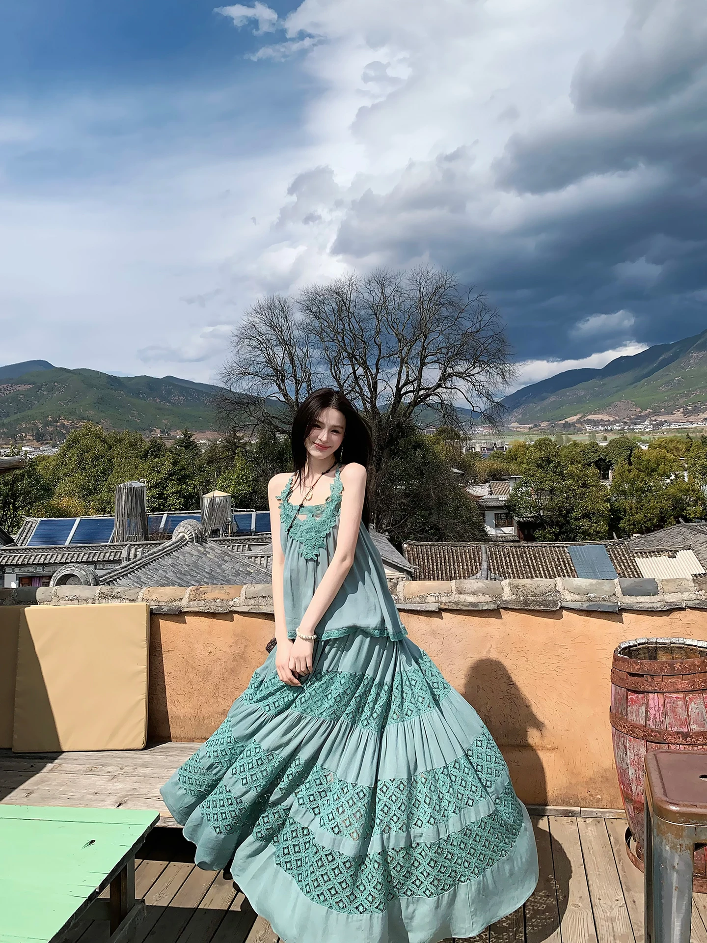 

Lienni2026 Spring Summer New Style Women's Lace High Waist Slimming Half Skirt Set Fashionable Patchwork Bridesmaid Outfit