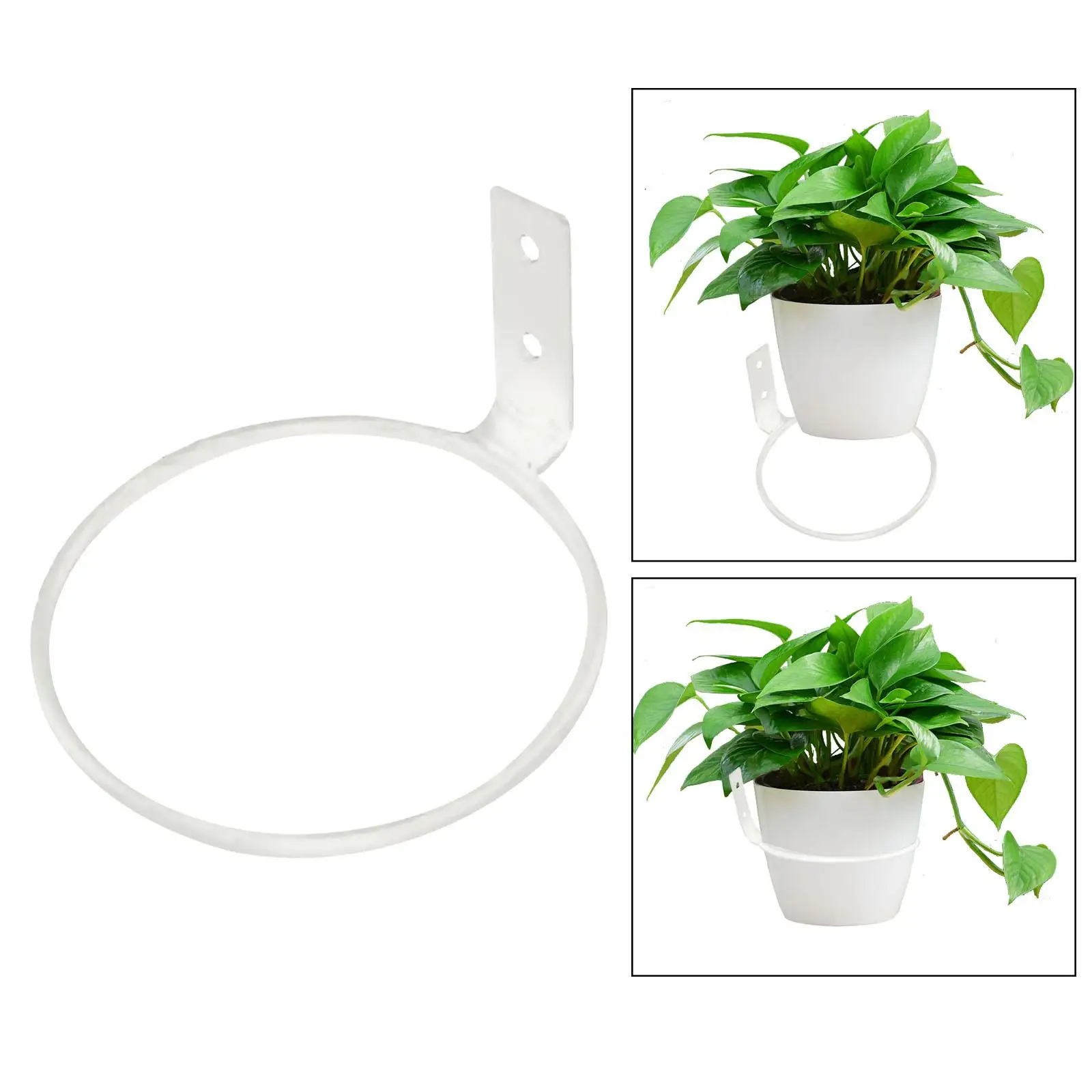 Flower Pot Ring Iron Hanging Pot Holder Heavy Duty Modern Plant Holder Ring Planter Hook for Garden Porches Patio Balcony Yard