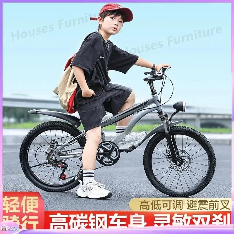 For Kids Bike 6-15 Years Boys Girls Mountain Bicycle Single Variable Speed Disc Brake Shock Absorber Student Cycling MTB