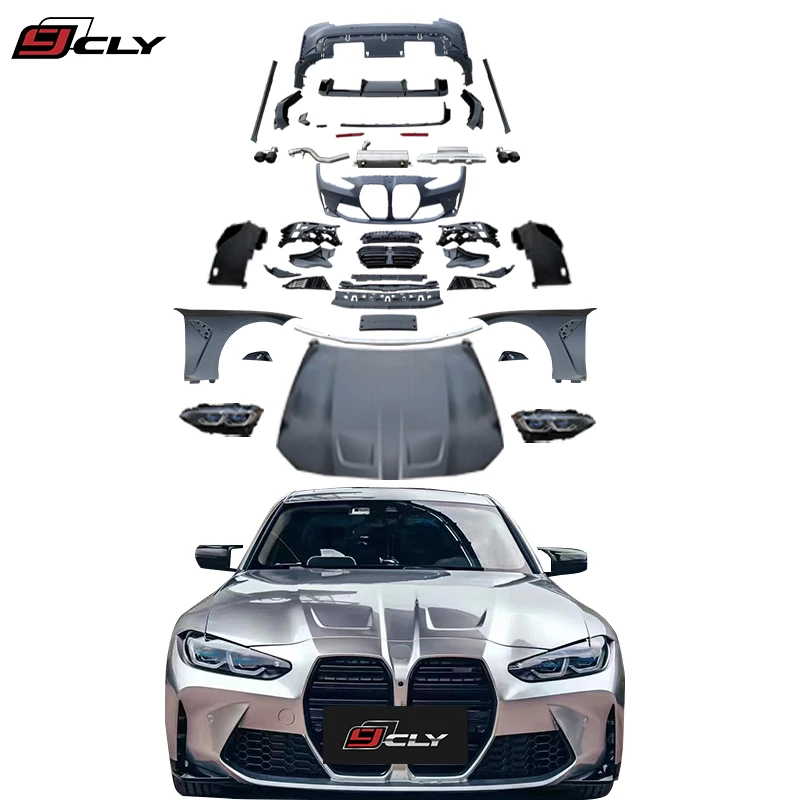 CLY Bodykit para BMW Serie 3 G20 G28 Facelift M3, parachoques de coche, parrilla, guardabarros, capó, difusor de puntas, faros traseros