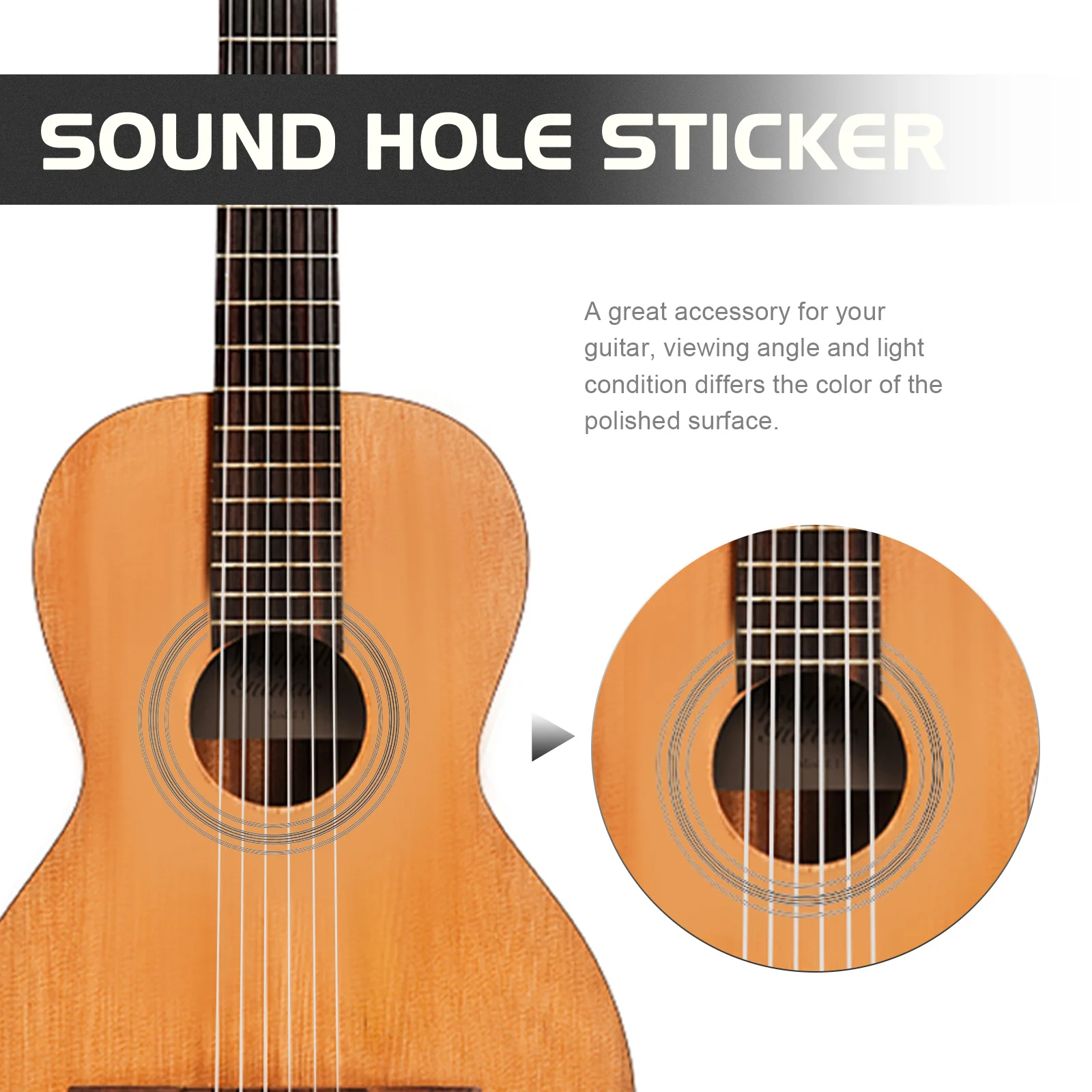 

8pcs Guitar Sound Hole Rosette Decal Inlay Ring Sticker For Acoustic Classical Guitar Wooden Pvc Waterproof Durable