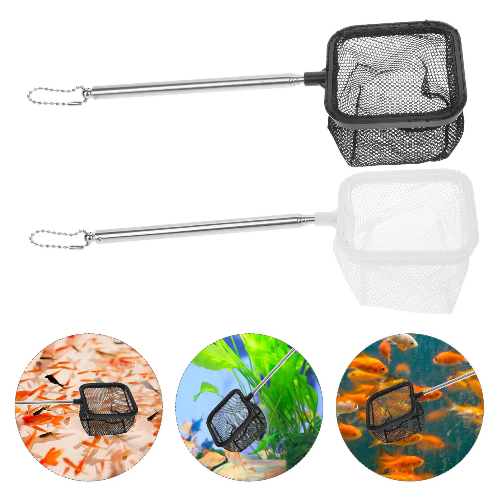 

2Pcs Fishing Net Telescopic Lightweight Portable Handheld Fishing Mesh for Freshwater Kayak Landing Fish Catching Supplies