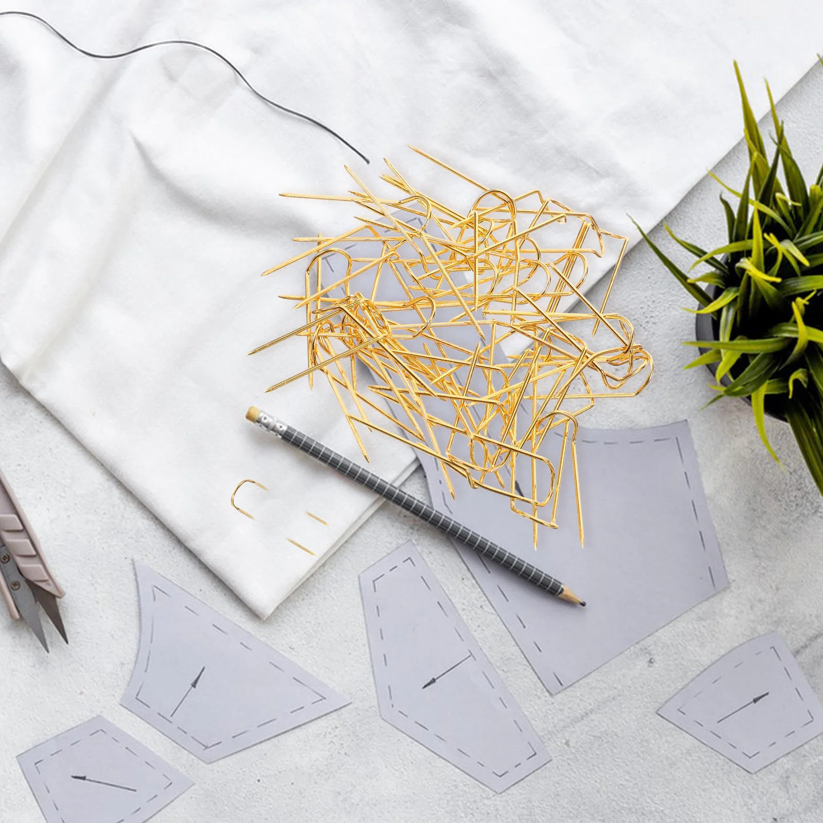 

50Pcs U Pins Metal Sewing Needle Carbon Steel Wear Resistant Blocking Pin Convenient for Professional DIY Craft Projects