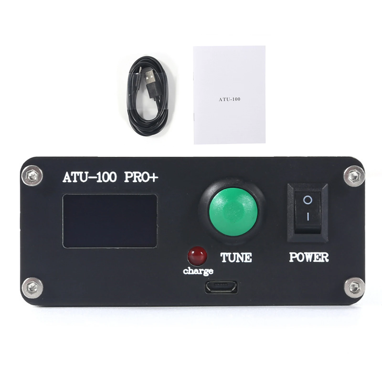 ATU-100 Pro+ 1.8-55Mhz Automatic Antenna Tuner 10-15VDC 0.96In With USB Cable 1870pF Capacitor Signal Receiving Accessories ﻿