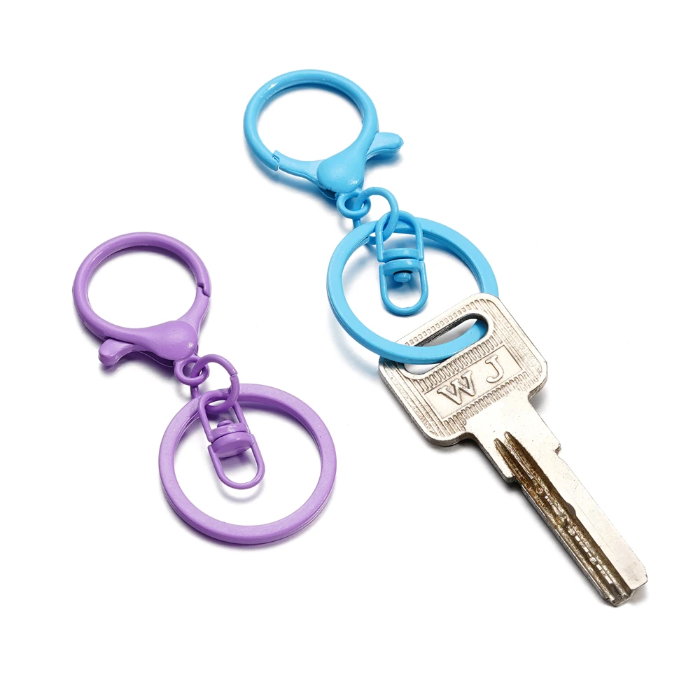 5Pcs/Set  68mm Color Metal Ring Lobster Clasp Hooks Chain Key Ring For Jewelry Making DIY Keychain Make Supplies Accessories