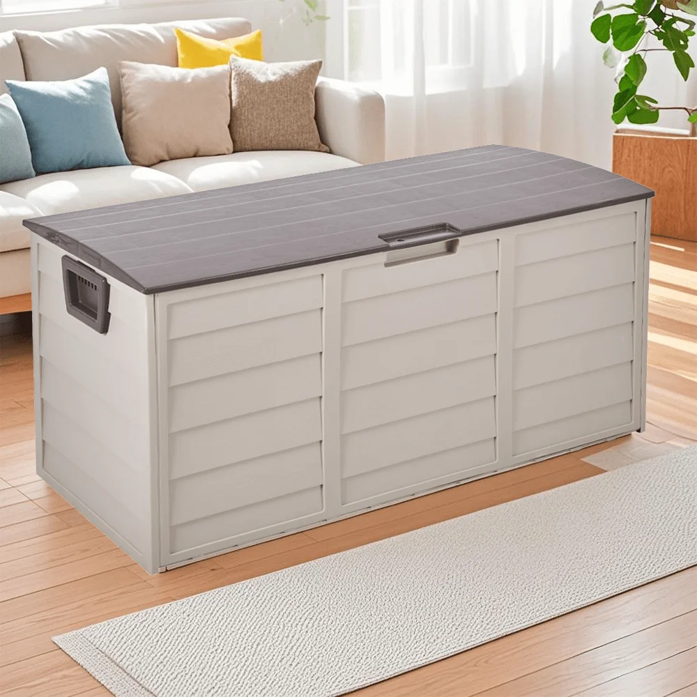 

290L Plastic Large Storage Box Lockable Lid Multi-Use Container Bin Store Bedding Pillow Cushions Tools Boxes With 2 Wheels Ches