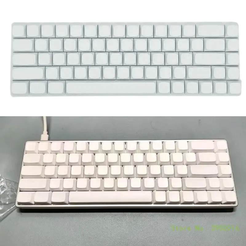 68PCS Stylish White Blank Keycaps XDA Height PBT Dye Sub Keycap Set for Mechanical Keyboard