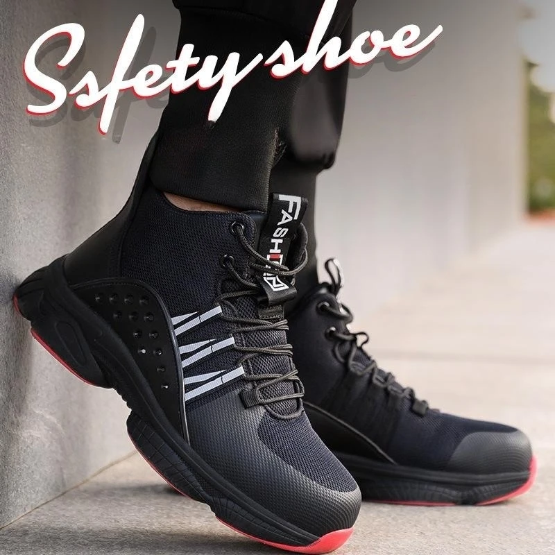 50 Plus size 2023 New Men Safety Shoes for Work Indestructible Breathable Sneakers Steel Toe Shoes Puncture-Proof Safety Boots