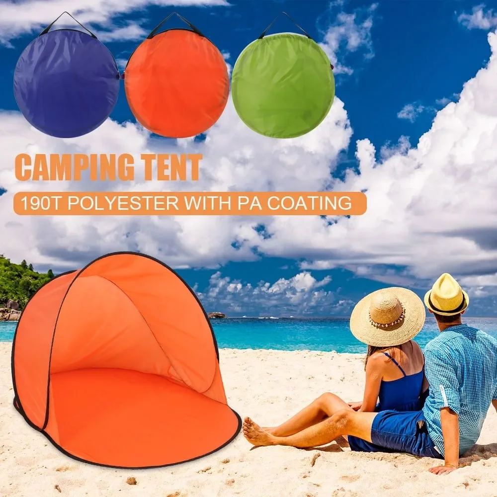 Portable Pop Up Beach Tent, Camping Tent Shade, Sun Shelter, UV Protection, Durable Polyester, PA Coating, Hiking Shelter