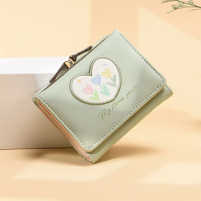 2023 New Cute Women Wallet Small Pu Leather Ladies Purse Short Brand Designer Female Coin Purse Students Card Holder Girl Wallet