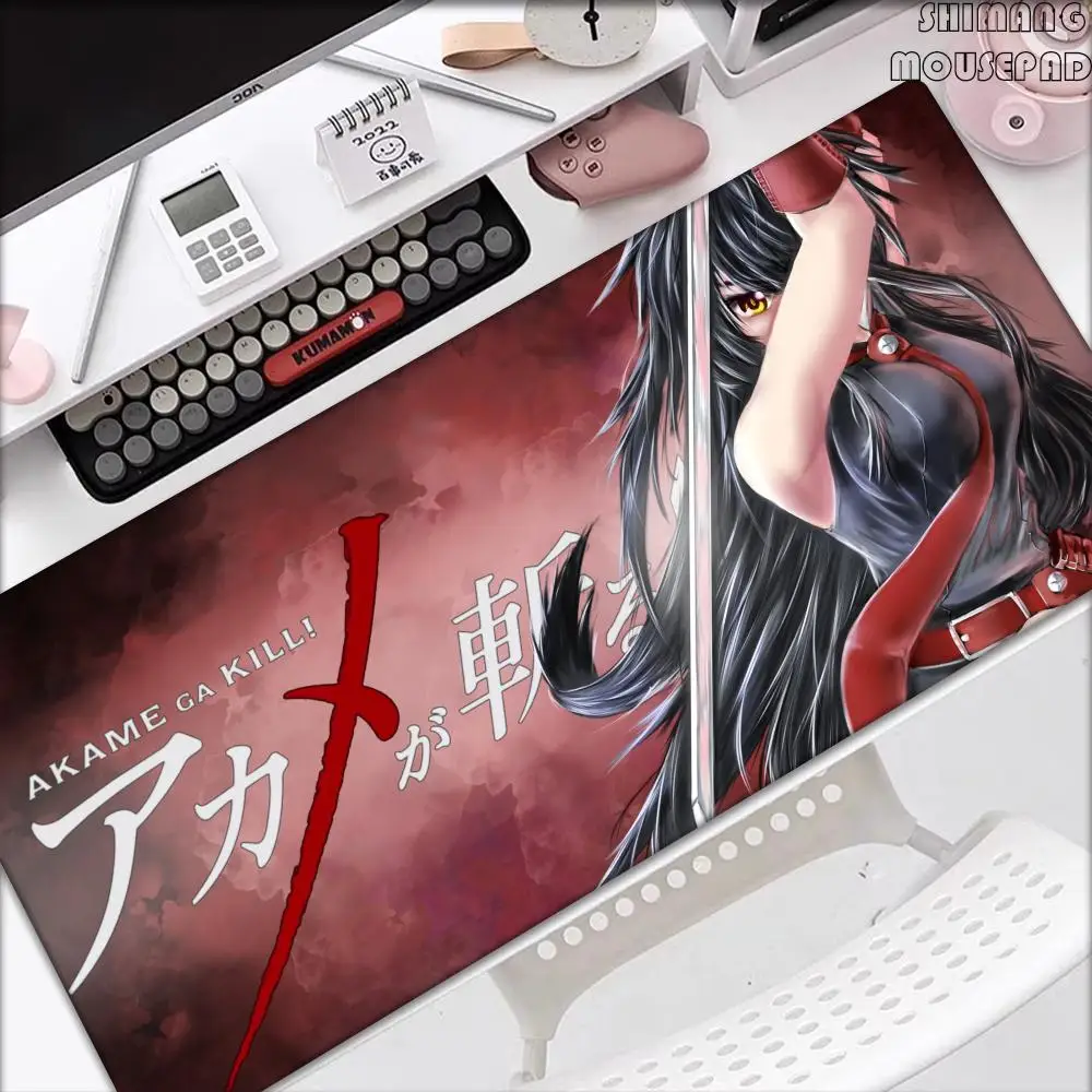 

XXL натуральный каучук противоскользящий офисный компьютерный настольный коврик аниме Akame Ga Kill коврик для мыши игровой HD новый коврик для мыши с замком края коврик для клавиатуры