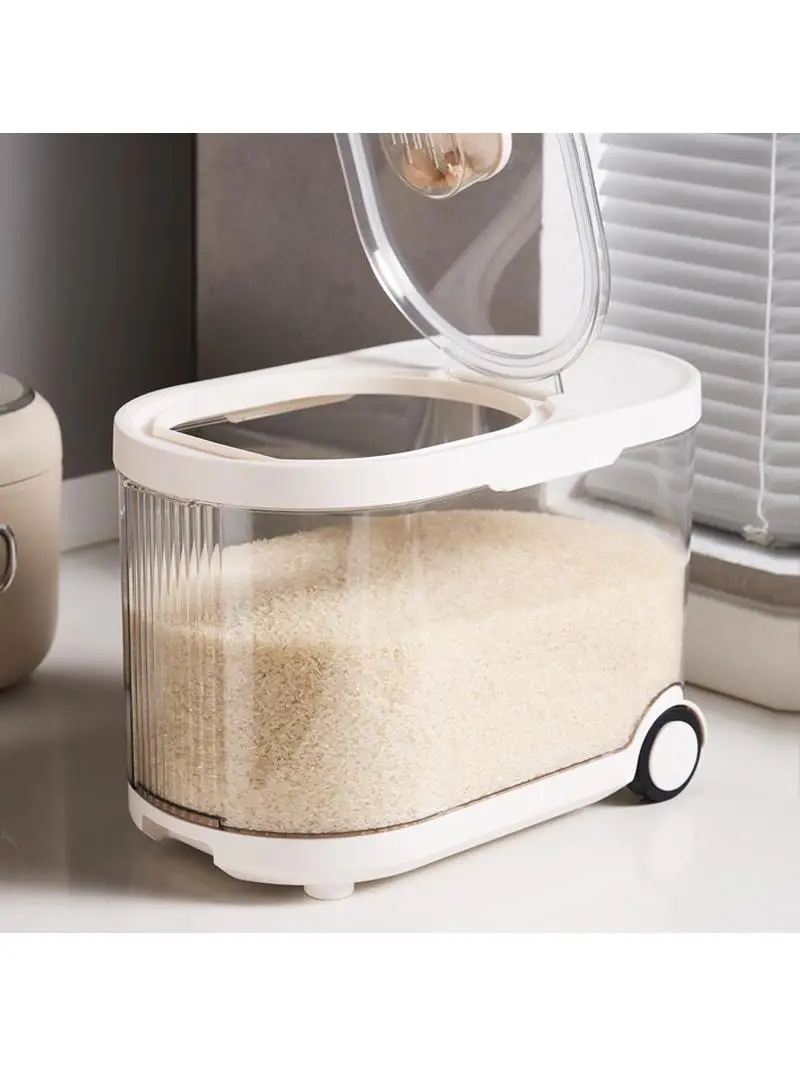 

Large Capaci Food ade Rice Barrel with Wheels Thiened Dehumidin Kitchen Storage Container for ain Storage