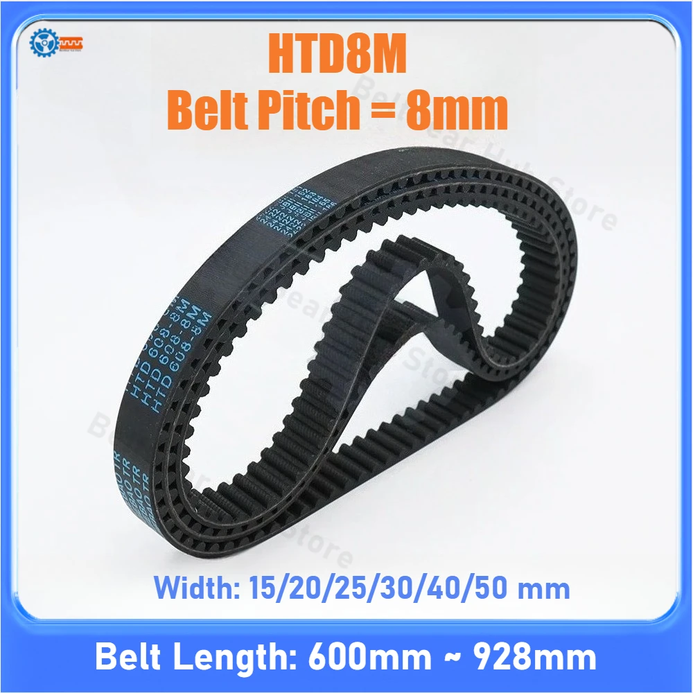 

Зубчатый ремень HTD 8M, замкнутый, длина 600-928 мм, ширина 15/20/25/30/40/50 мм, резиновый синхронный ремень