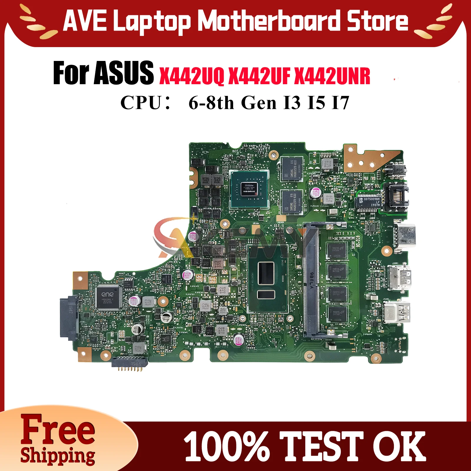 

X442UQ Laptop Motherboard For ASUS X442U X442UNR X442UR X442UQ X442UF F442U X442UAR X442URR A442U R419u Mainboard I3 I5 I7 CPU
