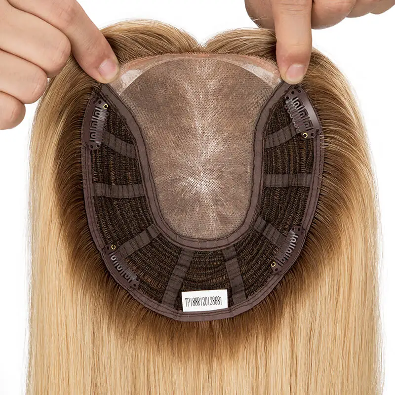 Mono With Wefted Base Hair Toppers For Women 100% Chinese Cuticle Virgin Human Hair Wigs 6x7Inch Women Topper Hairpieces