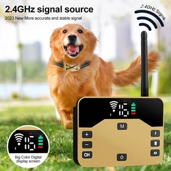 Dog Shock Collar Electric Pet Wireless Fence Waterproof  Anti Runaway Up to 3 Dogs Outdoor Pet Containment Rechargeable System