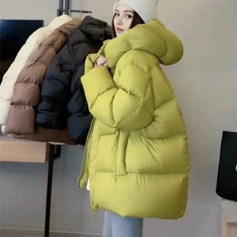 2025 فام الراقية مقنعين سترات أبلى الكورية المرأة القطن معطف مبطّن الشتاء السيدات موضة أسفل القطن سترة منفوخة