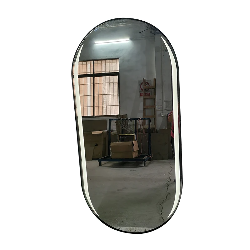 LED Black Wall Mirror Station Used  Total Station For Sale Lighted Salon Stations