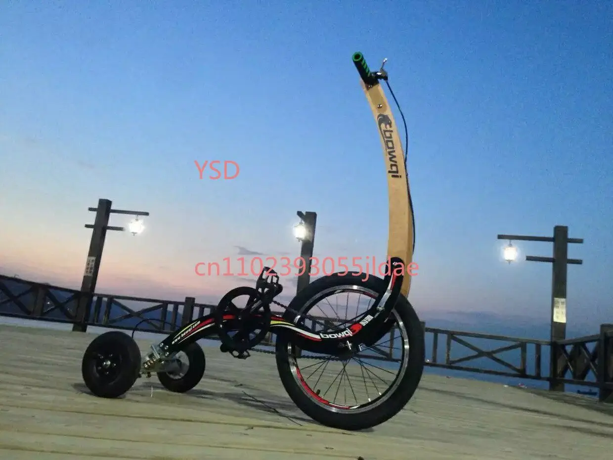 20-Inch Stand-up Three-Wheel Bike Unique Design Half-BIKE Creative Exercise Freestyle Bicycle for Fitness And Fun