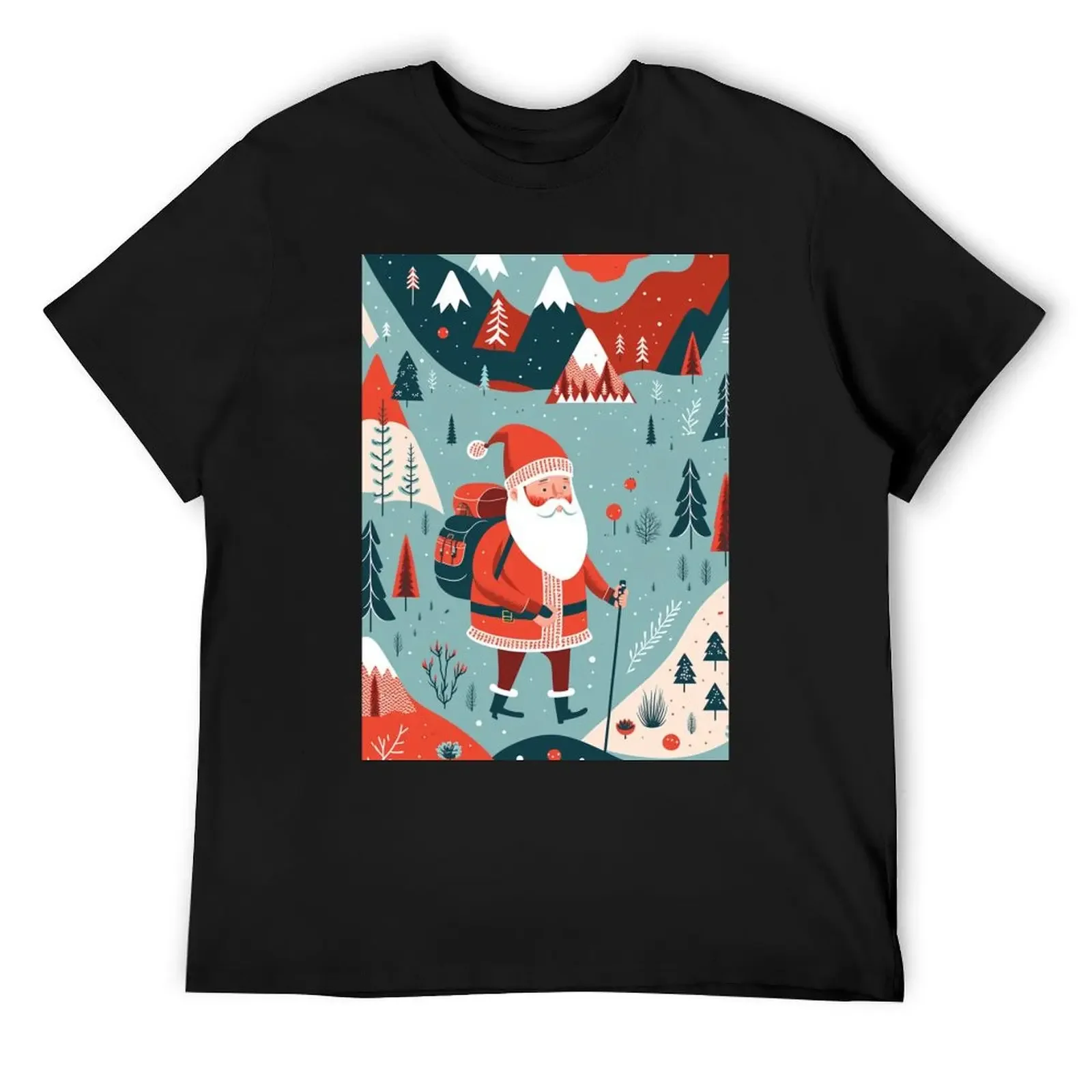 

Christmas Hiking Artistic Card T-Shirt cheap stuff summer shirt Men's t shirts