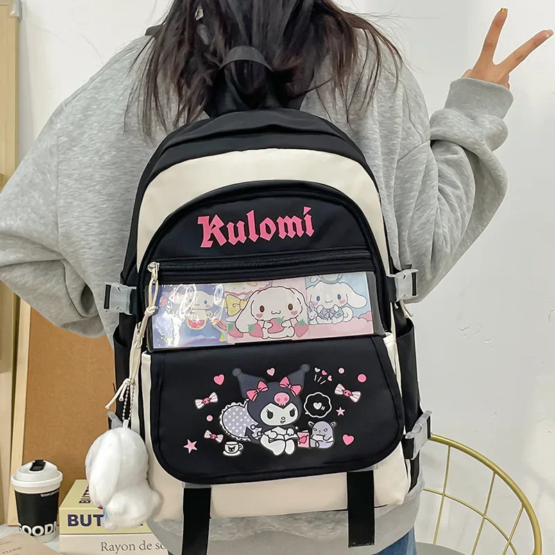 Sanrio Cinnamoroll Kuromi My Melody Pom Pom Purin Anime Backpack Cute Schoolbags Cartoon Shoulder Bag Birthday Gift for Friend