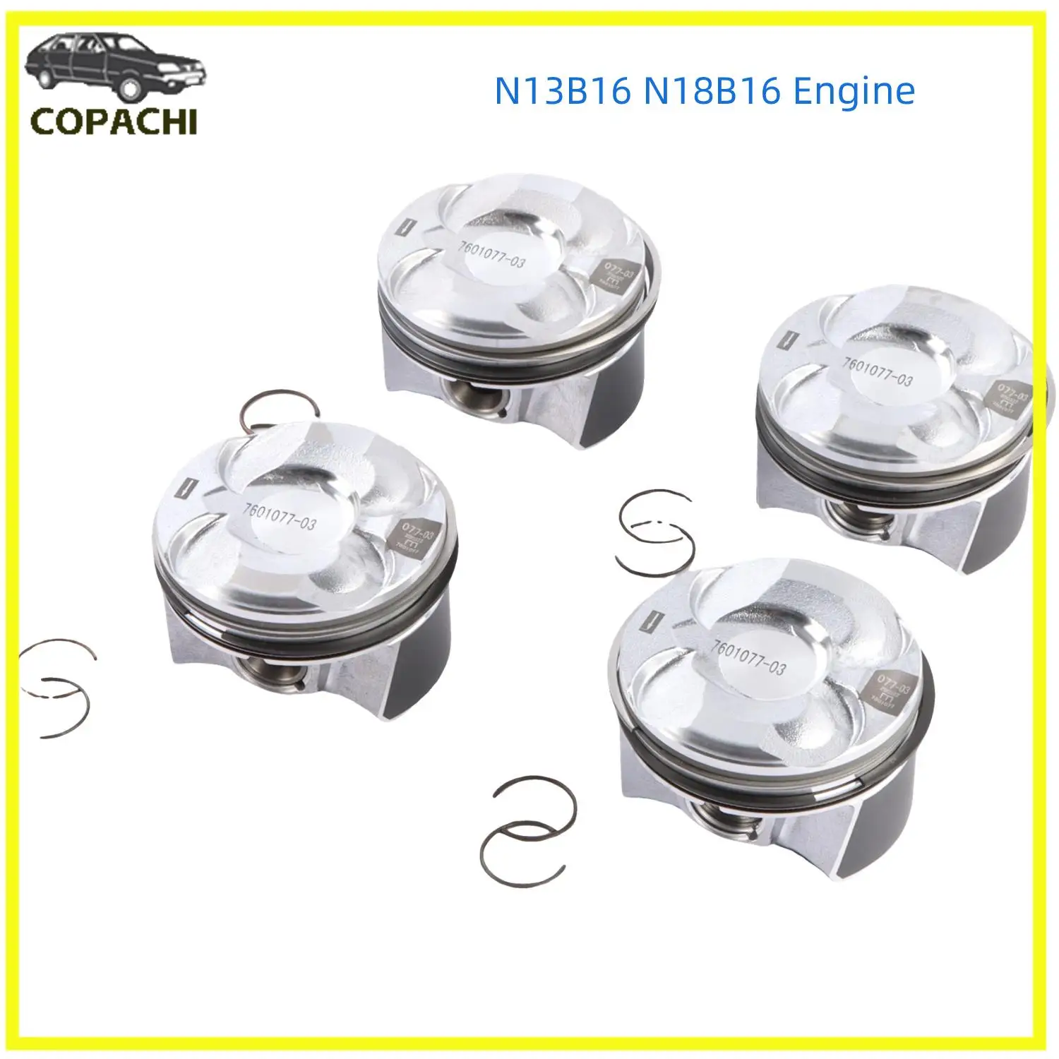 4PC N13B16 N18B16 Engine Pistons&Rings STD 77mm 11257601181 For 10-16 MINI Cooper Countryman Paceman Car Accessories Replacement