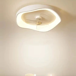 Modern Ceiling Fan with Lights Remote Control Flush Mount LED Dimmable Ceiling Fan with Light for Bedroom Living Room