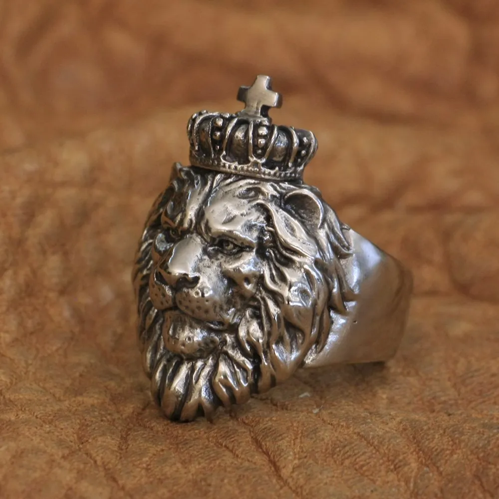 Cupronickel Lion King Ring Mens Biker Rock Punk Ring CP190 US Size 7-15
