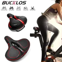 BUCKLOS Oversized Bike Seat Cushion Thicken Widen Bicycle Saddle Spring Damping MTB Seat Comfortable Travel Cycling Cushion