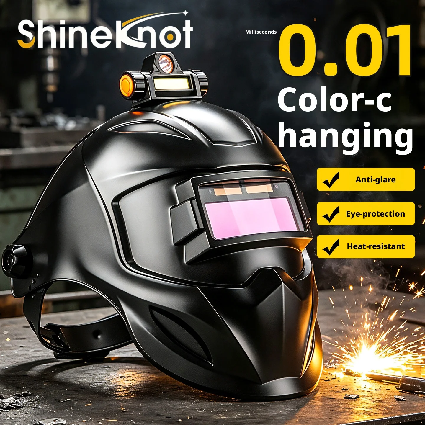 Welder Specific Automatic Dimming Welding Face Mask Full Face Protection High Temperature Resistance Headlight Face Mask